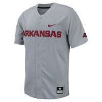 Gray Arkansas Razorbacks Replica Full-Button Baseball Jersey