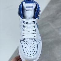 Low Top Sneakers, Blue White Colorway, Lace Up Design, Casual Gift for Sneaker Fans