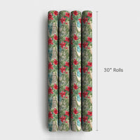Tropical Diamond Head Gift Wrap, Waikiki Beach Christmas Wrapping Paper, Hawaiian Holiday Wrapping Paper, Poinsettia Palm Tree Gift Wrap