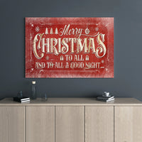 Rustic Red Holiday Canvas Print, Merry Christmas Canvas Wall Art, Christmas Quotes Canvas Decor, Festive Xmas Wall Art