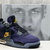 Mid Top Sneakers, Purple Gold Colorway, Lace Up Design, Casual Gift for Sneaker Fans