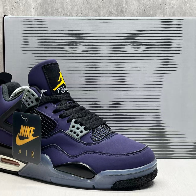 Mid Top Sneakers, Purple Gold Colorway, Lace Up Design, Casual Gift for Sneaker Fans