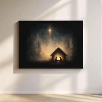 Star of Bethlehem Wall Art, Nativity Scene Canvas Print, Christian Christmas Canvas, Religious Holy Night Wall Decor, Holiday Canvas Present