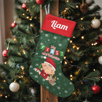 Personalized Custom Name Holiday Stocking, Baby's First Christmas Stocking, Velboa Velvet Christmas Stocking, Keepsake Newborn Present