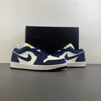 Low Top Sneakers, Blue White Colorway, Suede Footwear, Lace Up Design, Casual Gift for Sneaker Fans