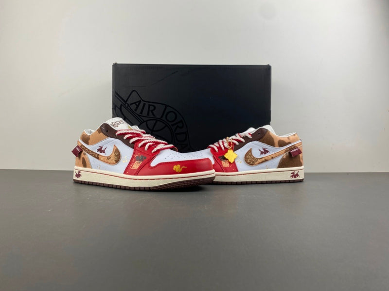 Low Top Sneakers, Red Gold Colorway, Lace Up Design, Casual Gift for Sneaker Fans