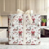 Humorous BBQ Christmas Wrapping Paper, Grilling Santa Wrapping Paper, Winter Cookout Holiday Gift Wrap, Grill Master Gift Wrapping Paper Roll