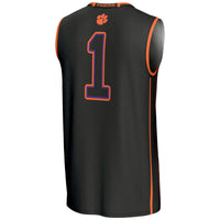 #1 Clemson Tigers Lightweight Basketball Jersey - Black
