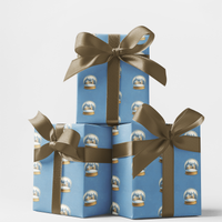 Festive Christmas Gift Wrap, Winter Village Snow Globe Wrapping Paper, Holiday Town Present Wrap, Comfy Seasonal Gift Wrapping Paper Roll