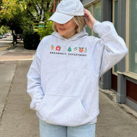 Festive ER Nurse Holiday Sweatshirt, Emergency Department Christmas Hoodie, Adorable Medical Staff Pullover, Xmas Nurse Hooded Sweater Present
