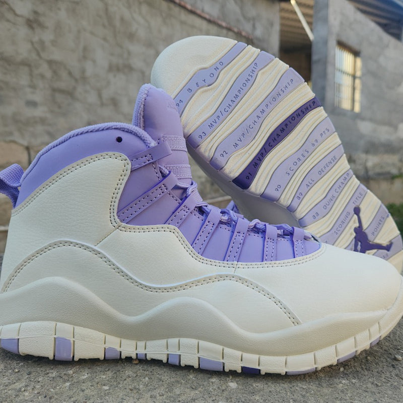 High Top Sneakers, White Purple Colorway, Lace Up Design, Casual Gift for Sneaker Fans