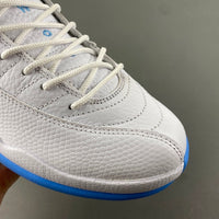Retro Low Top Sneakers, University Blue White Colorway, Lace Up Design, Casual Gift for Sneaker Fans