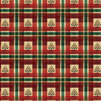 Vintage Plaid Holiday Gift Wrap, Tartan Tree Christmas Wrapping Paper, Red Green Gold Xmas Paper, Traditional Winter Gift Wrapping Paper