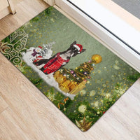 Snow Tree Welcome Mat, Boston Terrier Christmas Doormat, Merry Christmas Dog Doormat, Winter Pet Floor Mat, Dog Lover Holiday Present