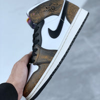 Mid Top Sneakers, White Black Yellow Colorway, Lace Up Design, Casual Gift for Sneaker Fans