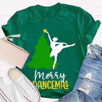 Festive Ballet Dancer Christmas T-Shirt, Merry Dancemas Ballerina Shirt, Adorable Holiday Dance Studio Tee, Xmas Nutcracker Dancer Present