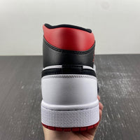 Mid Top Sneakers, White Black Red Colorway, Lace Up Design, Casual Gift for Sneaker Fans