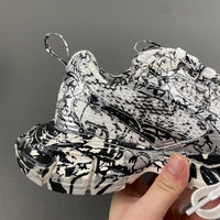 Distressed Shoes, White Black Colorway, Lace Up Design, Distressed Finish, Casual Gift for Shoe Lovers