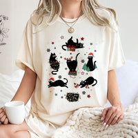 Humorous Holiday Kitten Shirt, Christmas Cat T-Shirt, Adorable Xmas Cat Graphic Tee, Animal Lover Christmas T-Shirt, Winter Holiday Cat Shirt