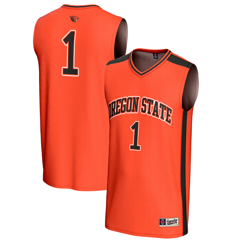 #1 Oregon State Beavers Lightweight Collegiate Basketball Fashion Jersey - Orange