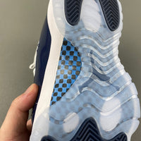 Low Top Sneakers, Navy Blue White Colorway, Lace Up Design, Casual Gift for Sneaker Fans