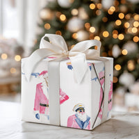 Pink Santa Claus Gift Wrap, Pilot Santa Wrapping Paper, Aviation Travel Christmas Paper, Adorable Airplane Gift Wrap, Holiday Wrapping Paper