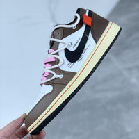 Low Top Sneakers, White Brown Colorway, Lace Up Design, Casual Gift for Sneaker Fans