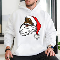 African American Santa Sweatshirt, Black Santa Claus Hoodie, Black Santa Christmas Hoodie, Retro Melanin Holiday Hoodie, Festive Winter Present