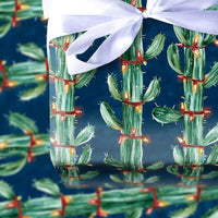 Desert Saguaro Holiday Gift Wrap, Cactus Christmas Wrapping Paper, Southwestern Wrapping Paper, Festive Xmas Present Paper Roll