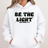 Matthew 5:14 Christmas Lights Hoodie, Be the Light Christian Hoodie, Faith Scripture Holiday Hoodie, Comfy Religious Hooded Sweatshirt Present