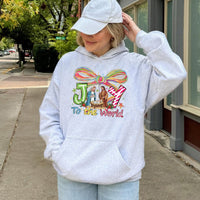 Preppy Christian Nativity Scene Sweatshirt, Joy to the World Hoodie, Religious Christmas Pullover, Holy Night Xmas Hooded Top
