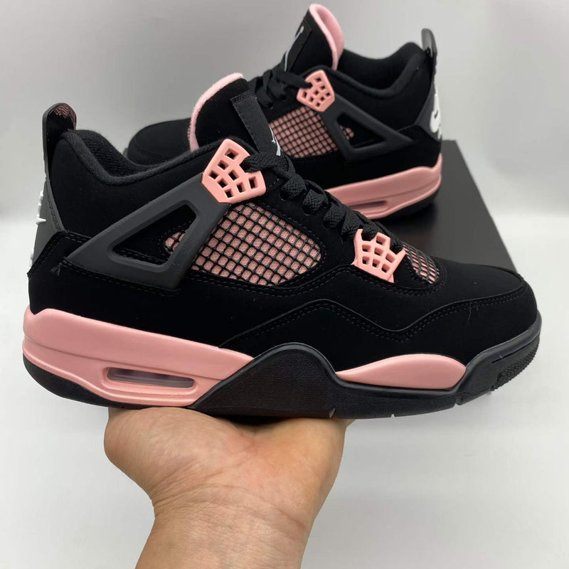 Mid Top Sneakers, Black Red Pink Colorway, Lace Up Design, Casual Gift for Sneaker Fans