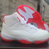 High Top Sneakers, White Red Colorway, Lace Up Design, Casual Gift for Sneaker Fans