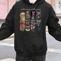 Gothic Skeleton Santa Hoodie, Sorta Merry Sorta Scary Christmas Hoodie, Creepy Xmas Graphic Hoodie, Spooky Holiday Pullover, Holiday Present
