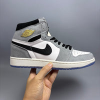 High Top Sneakers, Gray Colorway, Lace Up Design, Casual Gift for Sneaker Fans
