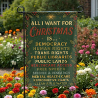 Social Justice Yard Flag, Progressive Christmas Garden Flag, Holiday Lawn Flag Decor, Inclusive Winter Outdoor Banner, Activist Holiday Present