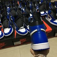 Retro High Top Sneakers, Blue White Colorway, Lace Up Design, Casual Gift for Sneaker Fans