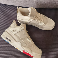 Retro Mid Top Sneakers, Off White Colorway, Canvas Footwear, Lace Up Design, Casual Gift for Sneaker Fans