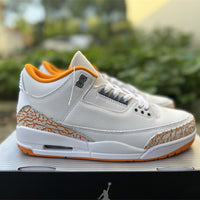 Retro Low Top Sneakers, White Orange Colorway, Lace Up Design, Casual Gift for Sneaker Fans
