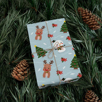 Holiday Cookie Gift Wrap, Gingerbread Poinsettia Wrapping Paper, Christmas Wrapping Paper, Festive Holiday Gift Wrap, Xmas Present Paper