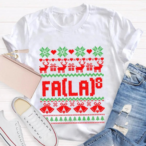 Humorous Holiday Mathematics Shirt, Bell and Elk Math Christmas T-Shirt, Christmas Elk Math Teacher Graphic Tee, Xmas STEM Pr