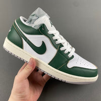 Low Top Sneakers, White Green Colorway, Lace Up Design, Casual Gift for Sneaker Fans