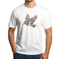 Faux Rhinestone Bird Graphic Tee, Mallard Duck Christmas Shirt, Holiday Mallard Duck T-Shirt, Duck Hunting Bird Lover Graphic Tee