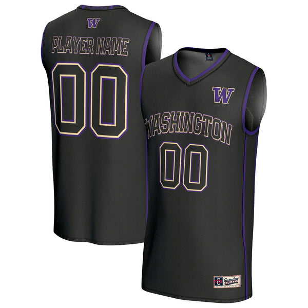 Washington Huskies Lightweight Collegiate Basketball NIL Pick-A-Player Fashion Jersey - Black