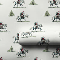 Vintage Horseback Gift Wrap, Equestrian Santa Wrapping Paper, Horse Lover Christmas Wrapping Paper, Holiday Gift Wrap