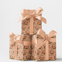 Adorable Pig Wreath Gift Wrap, Piggy Tidings Christmas Wrapping Paper, Farm Animal Holiday Paper Roll, Festive Winter Birthday Gift Wrap