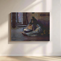 Holy Night Christmas Canvas Wall Art, Nativity Scene Canvas Print, Birth of Jesus Canvas Decor, Christian Religious Wall Art