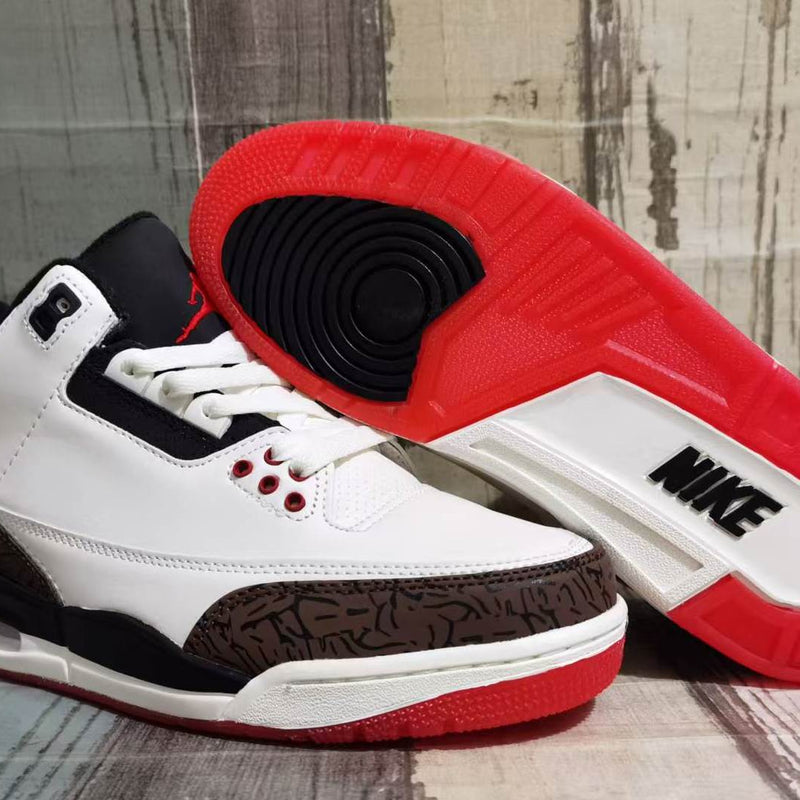 Low Top Sneakers, White Brown Red Colorway, Lace Up Design, Casual Gift for Sneaker Fans