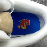 Low Top Sneakers, Blue White Red Colorway, Lace Up Design, Casual Gift for Sneaker Fans