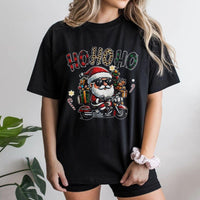 Biker Santa Christmas T-Shirt, Cool Santa Motorcycle Shirt, Humorous Ho Ho Ho Graphic Tee, Vintage Biker Holiday Shirt, Unisex Christmas Present